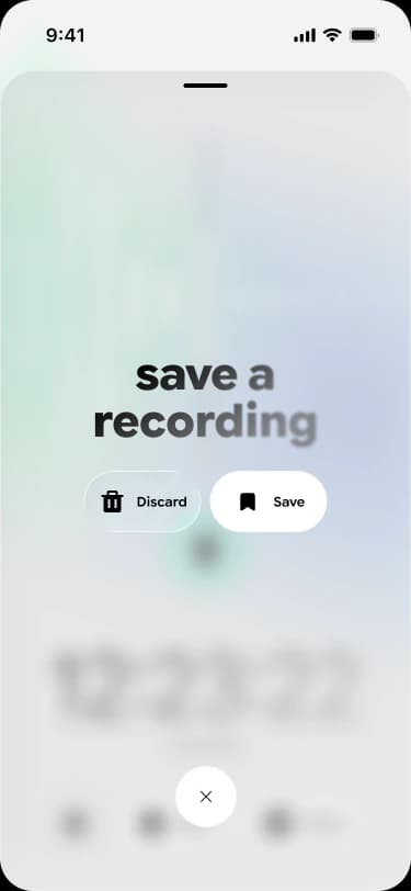 Meddict asking whether to save or discard a finished recording